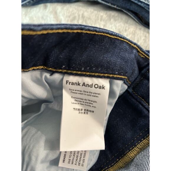 Frank And Oak Women's Cyndi High Rise Straight Jeans Dark Indigo Choose Your Sz - Picture 7 of 7